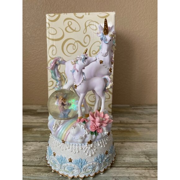 San Francisco Music Box Co Marjorie Sarnat Rainbow Visions Unicorn Music Box NEW - Picture 2 of 16
